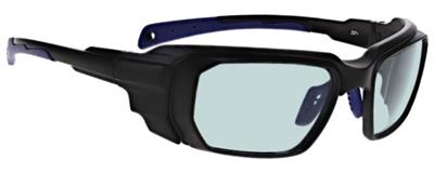 Laser Safety Glasses with wrap-round frame and adjustable nosepads.